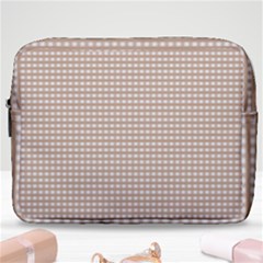 Gingham Check Plaid Fabric Pattern Grey Make Up Pouch (large) by HermanTelo