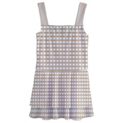 Gingham Check Plaid Fabric Pattern Grey Kids  Layered Skirt Swimsuit