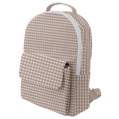 Gingham Check Plaid Fabric Pattern Grey Flap Pocket Backpack (small) by HermanTelo