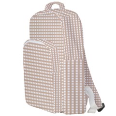 Gingham Check Plaid Fabric Pattern Grey Double Compartment Backpack by HermanTelo