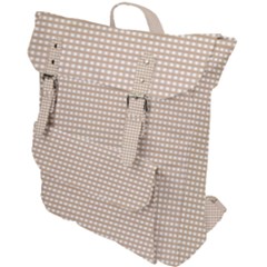 Gingham Check Plaid Fabric Pattern Grey Buckle Up Backpack by HermanTelo