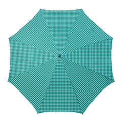 Gingham Plaid Fabric Pattern Green Golf Umbrellas