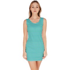 Gingham Plaid Fabric Pattern Green Bodycon Dress