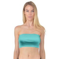 Gingham Plaid Fabric Pattern Green Bandeau Top by HermanTelo