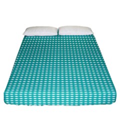 Gingham Plaid Fabric Pattern Green Fitted Sheet (california King Size) by HermanTelo