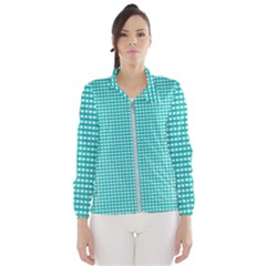 Gingham Plaid Fabric Pattern Green Women s Windbreaker by HermanTelo