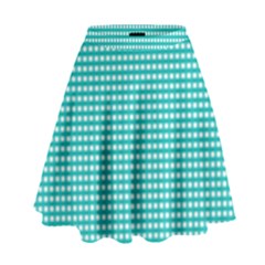 Gingham Plaid Fabric Pattern Green High Waist Skirt