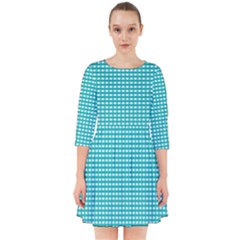 Gingham Plaid Fabric Pattern Green Smock Dress by HermanTelo