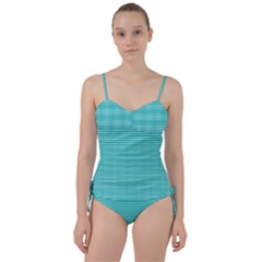 Gingham Plaid Fabric Pattern Green Sweetheart Tankini Set