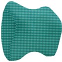 Gingham Plaid Fabric Pattern Green Velour Head Support Cushion View3