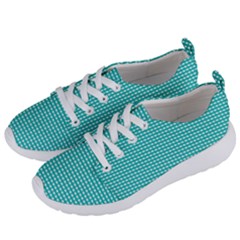 Gingham Plaid Fabric Pattern Green Women s Lightweight Sports Shoes by HermanTelo