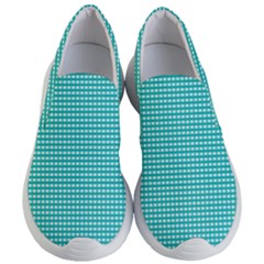 Gingham Plaid Fabric Pattern Green Women s Lightweight Slip Ons