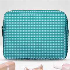 Gingham Plaid Fabric Pattern Green Make Up Pouch (large) by HermanTelo