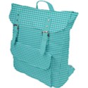 Gingham Plaid Fabric Pattern Green Buckle Up Backpack View1