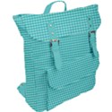 Gingham Plaid Fabric Pattern Green Buckle Up Backpack View2