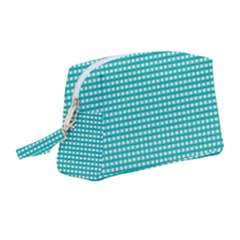 Gingham Plaid Fabric Pattern Green Wristlet Pouch Bag (medium) by HermanTelo