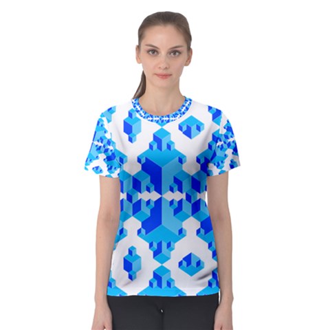 Cubes Abstract Wallpapers Women s Sport Mesh Tee by HermanTelo