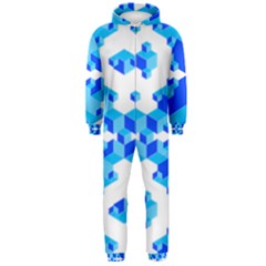 Cubes Abstract Wallpapers Hooded Jumpsuit (men) 