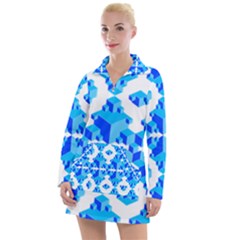 Cubes Abstract Wallpapers Women s Long Sleeve Casual Dress