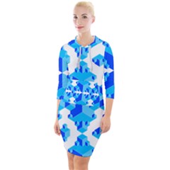 Cubes Abstract Wallpapers Quarter Sleeve Hood Bodycon Dress by HermanTelo