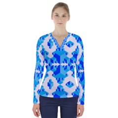 Cubes Abstract Wallpapers V-neck Long Sleeve Top