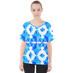 Cubes Abstract Wallpapers V-neck Dolman Drape Top