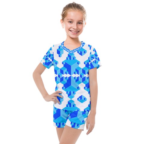 Cubes Abstract Wallpapers Kids  Mesh Tee And Shorts Set by HermanTelo