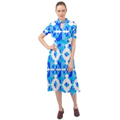 Cubes Abstract Wallpapers Keyhole Neckline Chiffon Dress by HermanTelo