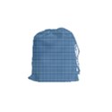 Gingham Plaid Fabric Pattern Blue Drawstring Pouch (Small) View1