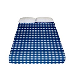 Gingham Plaid Fabric Pattern Blue Fitted Sheet (full/ Double Size) by HermanTelo