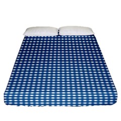 Gingham Plaid Fabric Pattern Blue Fitted Sheet (queen Size)