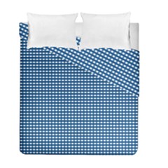 Gingham Plaid Fabric Pattern Blue Duvet Cover Double Side (full/ Double Size) by HermanTelo