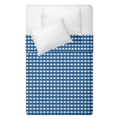 Gingham Plaid Fabric Pattern Blue Duvet Cover Double Side (single Size) by HermanTelo