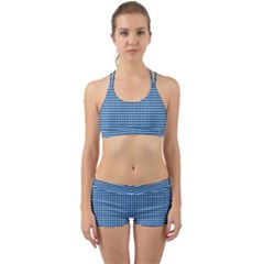 Gingham Plaid Fabric Pattern Blue Back Web Gym Set