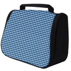 Gingham Plaid Fabric Pattern Blue Full Print Travel Pouch (big) by HermanTelo