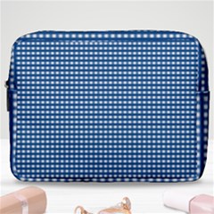 Gingham Plaid Fabric Pattern Blue Make Up Pouch (large)