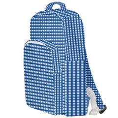 Gingham Plaid Fabric Pattern Blue Double Compartment Backpack by HermanTelo