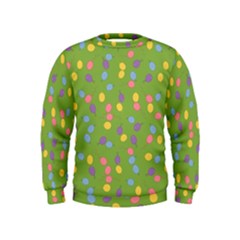 Balloon Grass Party Green Purple Kids  Sweatshirt