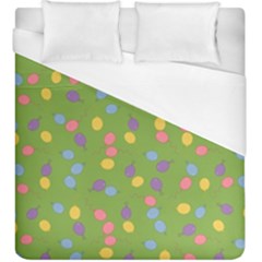 Balloon Grass Party Green Purple Duvet Cover (king Size)