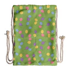 Balloon Grass Party Green Purple Drawstring Bag (large)