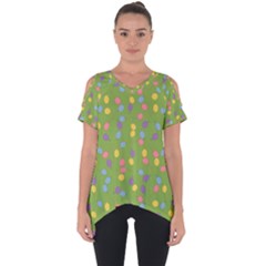 Balloon Grass Party Green Purple Cut Out Side Drop Tee by HermanTelo