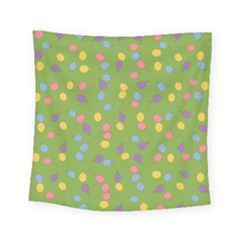 Balloon Grass Party Green Purple Square Tapestry (small)