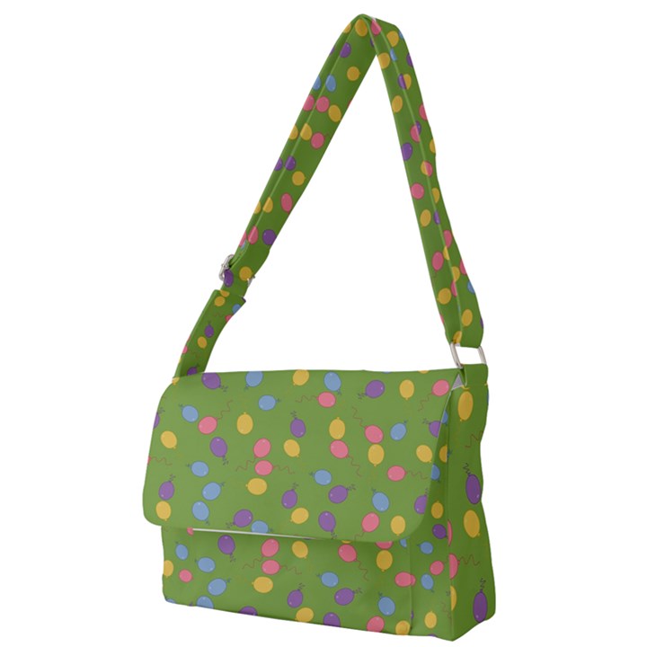 Balloon Grass Party Green Purple Full Print Messenger Bag