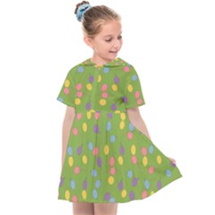 Balloon Grass Party Green Purple Kids  Sailor Dress