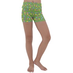 Balloon Grass Party Green Purple Kids  Lightweight Velour Yoga Shorts