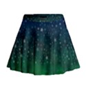 Background Blue Green Stars Night Mini Flare Skirt View1