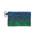 Background Blue Green Stars Night Canvas Cosmetic Bag (Small) View1