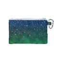 Background Blue Green Stars Night Canvas Cosmetic Bag (Small) View2