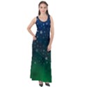 Background Blue Green Stars Night Sleeveless Velour Maxi Dress View1