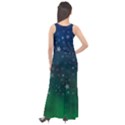 Background Blue Green Stars Night Sleeveless Velour Maxi Dress View2